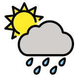 Sonne hinter Regenwolke - OpenMoji