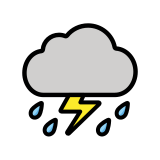 Wolke mit Blitz und Regen - OpenMoji