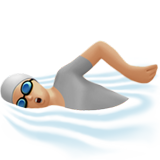 Schwimmer(in): mittelhelle Hautfarbe