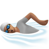 Schwimmer(in): mittlere Hautfarbe