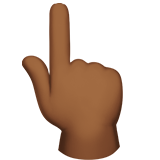 nach oben weisender Zeigefinger von hinten: mitteldunkle Hautfarbe