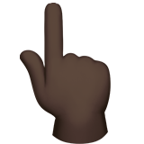 nach oben weisender Zeigefinger von hinten: dunkle Hautfarbe