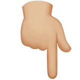 nach unten weisender Zeigefinger: mittelhelle Hautfarbe