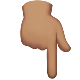 nach unten weisender Zeigefinger: mittlere Hautfarbe