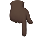 nach unten weisender Zeigefinger: dunkle Hautfarbe