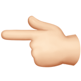 nach links weisender Zeigefinger: helle Hautfarbe