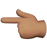 nach links weisender Zeigefinger: mittlere Hautfarbe