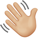 winkende Hand: mittelhelle Hautfarbe