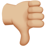 Daumen runter: mittelhelle Hautfarbe