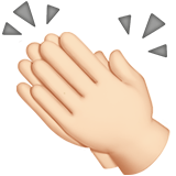 klatschende Hände: helle Hautfarbe