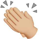 klatschende Hände: mittelhelle Hautfarbe