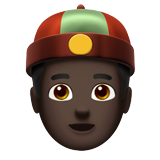 Mann mit chinesischem Hut: dunkle Hautfarbe