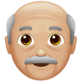 älterer Mann: mittelhelle Hautfarbe