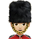 Wache: mittelhelle Hautfarbe