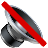 Durchgestrichener Lautsprecher