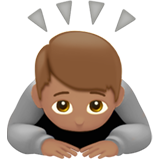 sich verbeugende Person: mittlere Hautfarbe