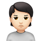 schmollende Person: helle Hautfarbe