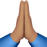 zusammengelegte Handflächen: mittlere Hautfarbe