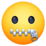 Gesicht mit Reißverschlussmund - Facebook