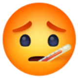 Gesicht mit Fieberthermometer - Facebook
