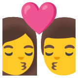 Sich küssendes Paar: Frau, Mann - Noto Color Emoji