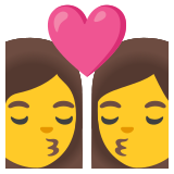 Sich küssendes Paar: Frau, Frau - Noto Color Emoji