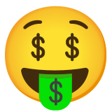 Gesicht mit Dollarzeichen - Noto Color Emoji