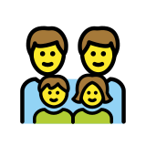 Familie: Mann, Mann, Mädchen und Junge - OpenMoji