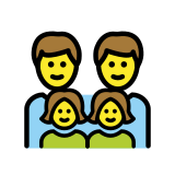 Familie: Mann, Mann, Mädchen und Mädchen - OpenMoji