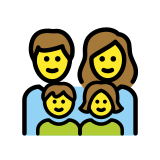 Familie: Mann, Frau, Mädchen und Junge - OpenMoji