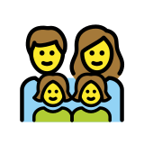 Familie: Mann, Frau, Mädchen und Mädchen - OpenMoji
