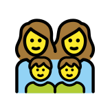 Familie: Frau, Frau, Junge und Junge - OpenMoji