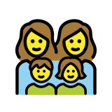 Familie: Frau, Frau, Mädchen und Junge - OpenMoji