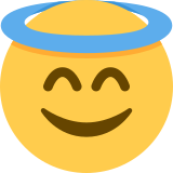 Lächelndes Gesicht mit Heiligenschein - Twitter / X