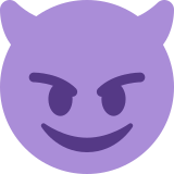 Grinsendes Gesicht mit Hörnern - Twitter / X