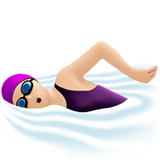 Schwimmerin: helle Hautfarbe