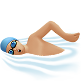 Schwimmer: mittelhelle Hautfarbe