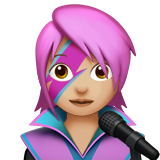 Sängerin: mittelhelle Hautfarbe