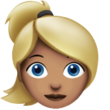 Frau: mittlere Hautfarbe, blond