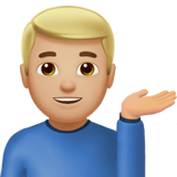 Infoschalter-Mitarbeiter: mittelhelle Hautfarbe