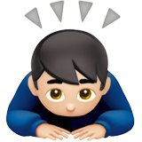 sich verbeugender Mann: helle Hautfarbe