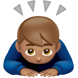 sich verbeugender Mann: mittlere Hautfarbe