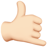 Ruf-mich-an-Handzeichen: helle Hautfarbe