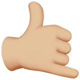 Ruf-mich-an-Handzeichen: mittelhelle Hautfarbe