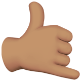 Ruf-mich-an-Handzeichen: mittlere Hautfarbe