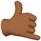 Ruf-mich-an-Handzeichen: mitteldunkle Hautfarbe