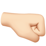 Faust nach rechts: helle Hautfarbe