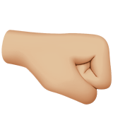 Faust nach rechts: mittelhelle Hautfarbe