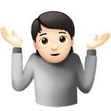 schulterzuckende Person: helle Hautfarbe