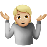 schulterzuckende Person: mittelhelle Hautfarbe